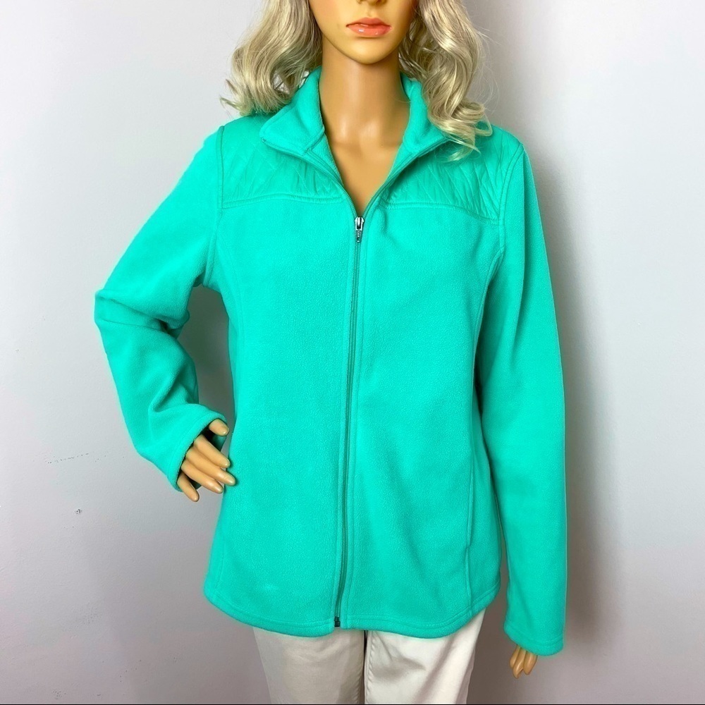 Talbots Fleece Zip-Up Jacket – Size Large – Green